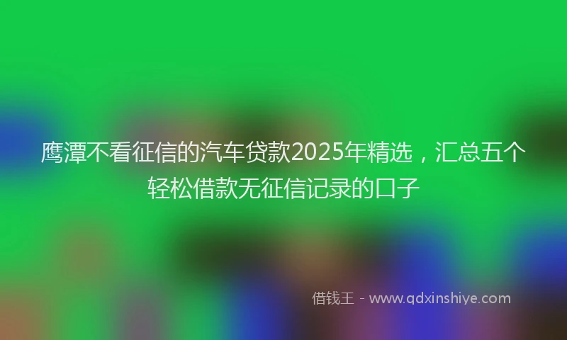 鹰潭不看征信的汽车贷款2025年精选，汇总五个轻松借款无征信记录的口子