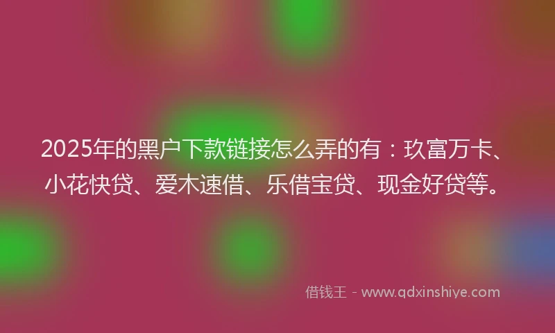 2025年的黑户下款链接怎么弄的有：玖富万卡、小花快贷、爱木速借、乐借宝贷、现金好贷等。