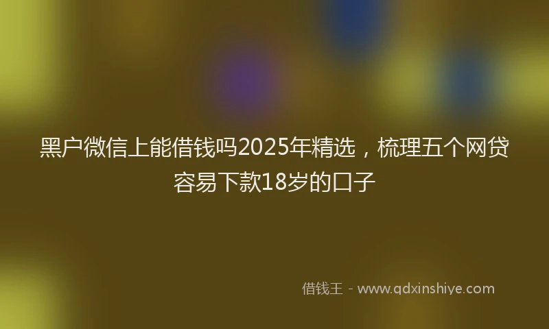 黑户微信上能借钱吗2025年精选，梳理五个网贷容易下款18岁的口子
