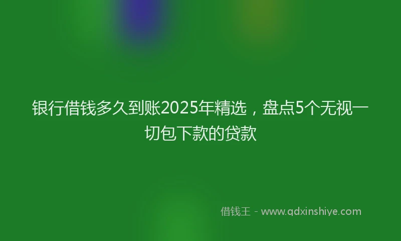 银行借钱多久到账2025年精选，盘点5个无视一切包下款的贷款