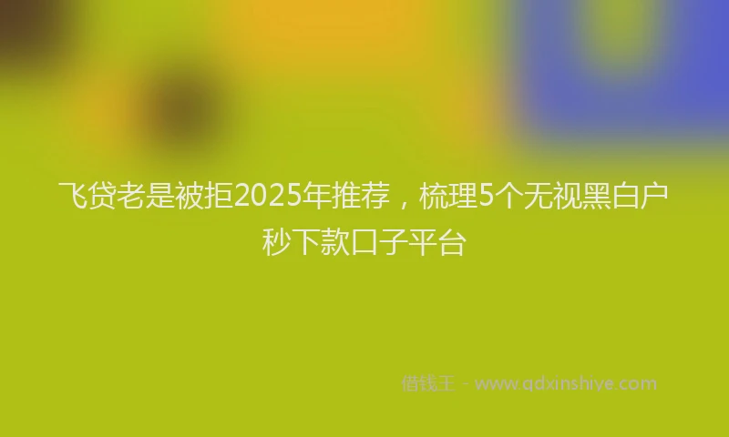 飞贷老是被拒2025年推荐，梳理5个无视黑白户秒下款口子平台