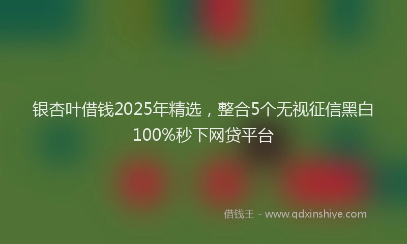 银杏叶借钱2025年精选，整合5个无视征信黑白100%秒下网贷平台