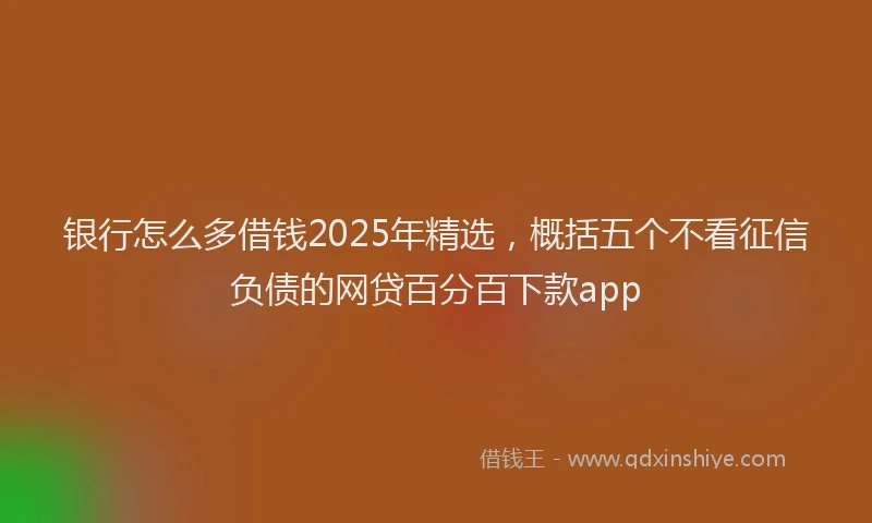银行怎么多借钱2025年精选，概括五个不看征信负债的网贷百分百下款app