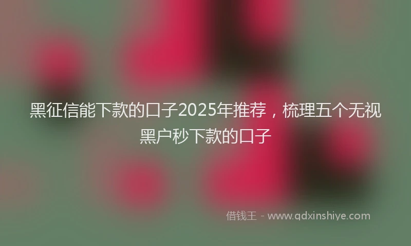 黑征信能下款的口子2025年推荐，梳理五个无视黑户秒下款的口子