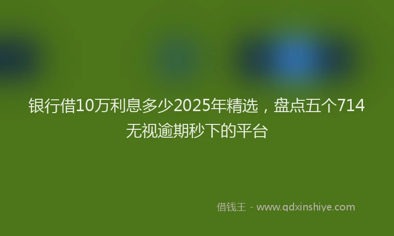 银行借10万利息多少2025年精选，盘点五个714无视逾期秒下的平台
