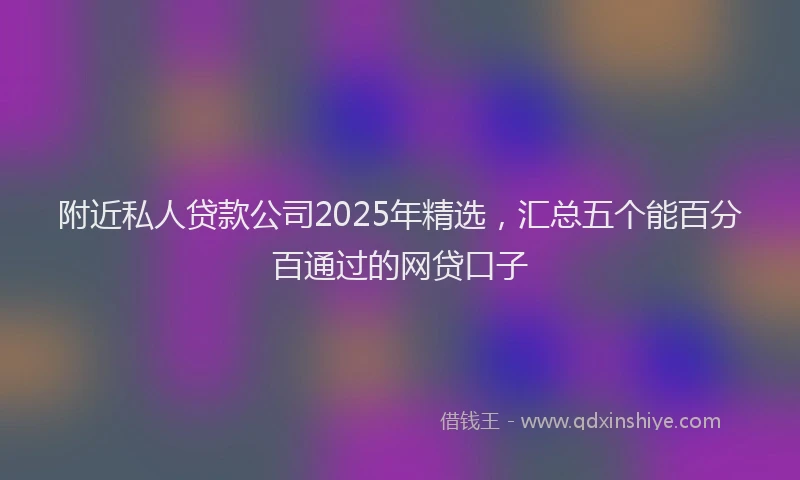 附近私人贷款公司2025年精选，汇总五个能百分百通过的网贷口子