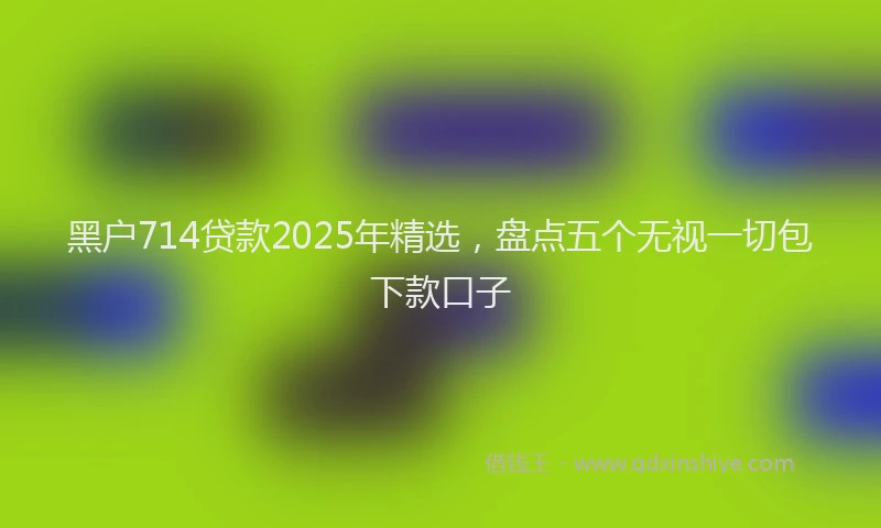 黑户714贷款2025年精选，盘点五个无视一切包下款口子