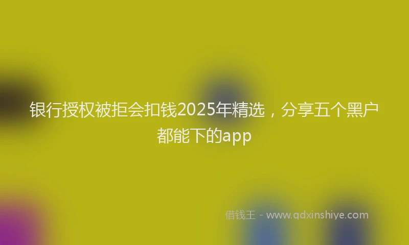 银行授权被拒会扣钱2025年精选，分享五个黑户都能下的app