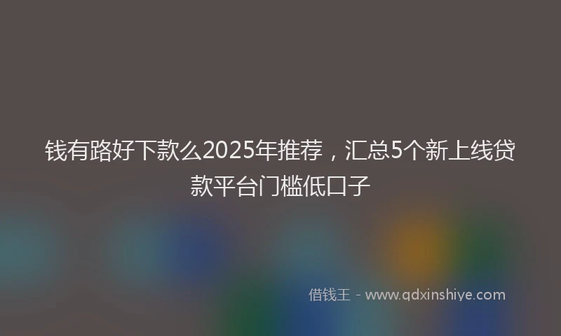 钱有路好下款么2025年推荐，汇总5个新上线贷款平台门槛低口子