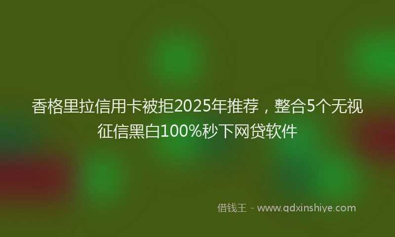 香格里拉信用卡被拒2025年推荐，整合5个无视征信黑白100%秒下网贷软件