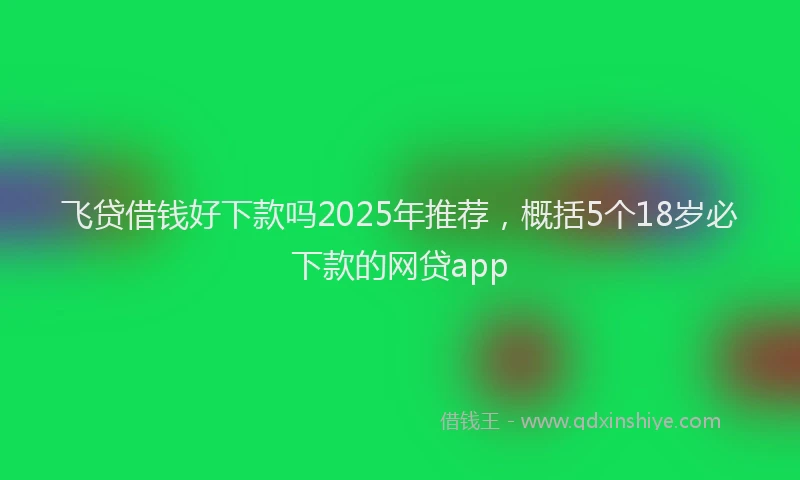 飞贷借钱好下款吗2025年推荐，概括5个18岁必下款的网贷app