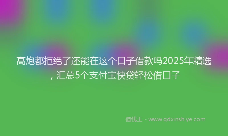 高炮都拒绝了还能在这个口子借款吗2025年精选，汇总5个支付宝快贷轻松借口子