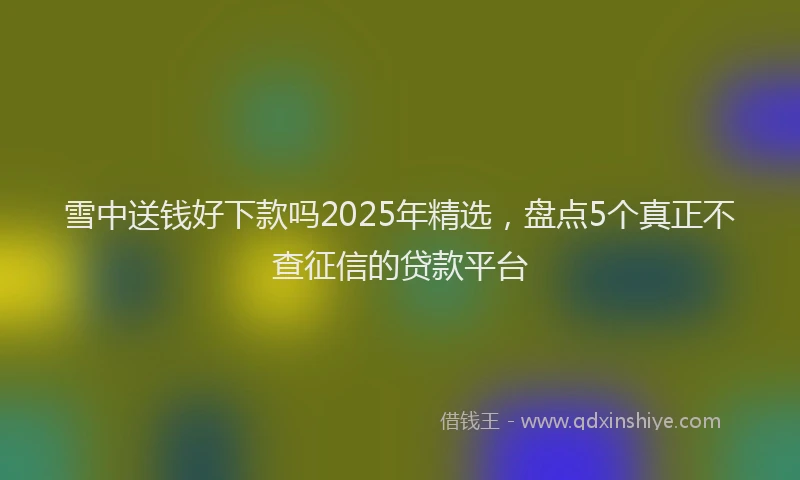 雪中送钱好下款吗2025年精选，盘点5个真正不查征信的贷款平台