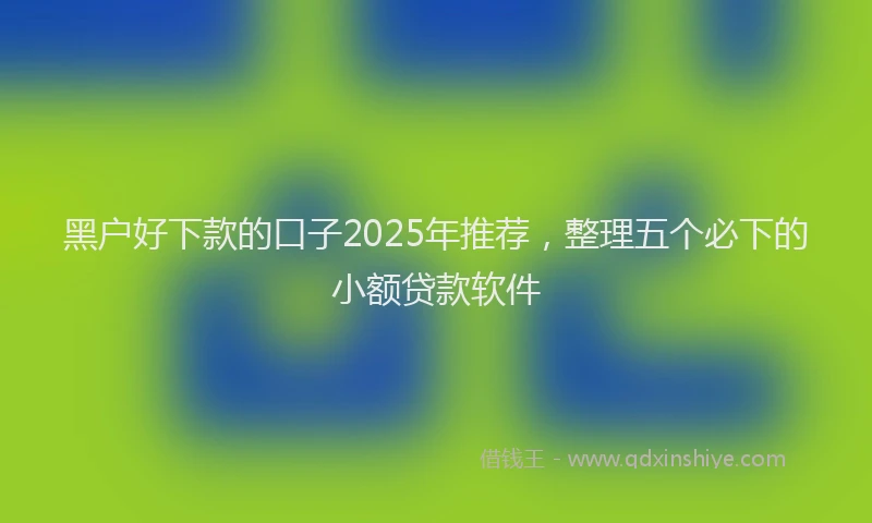 黑户好下款的口子2025年推荐，整理五个必下的小额贷款软件