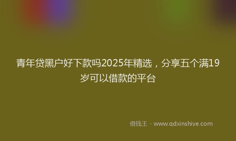 青年贷黑户好下款吗2025年精选，分享五个满19岁可以借款的平台