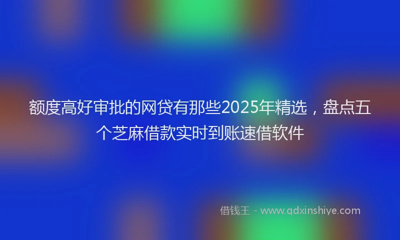 额度高好审批的网贷有那些2025年精选，盘点五个芝麻借款实时到账速借软件