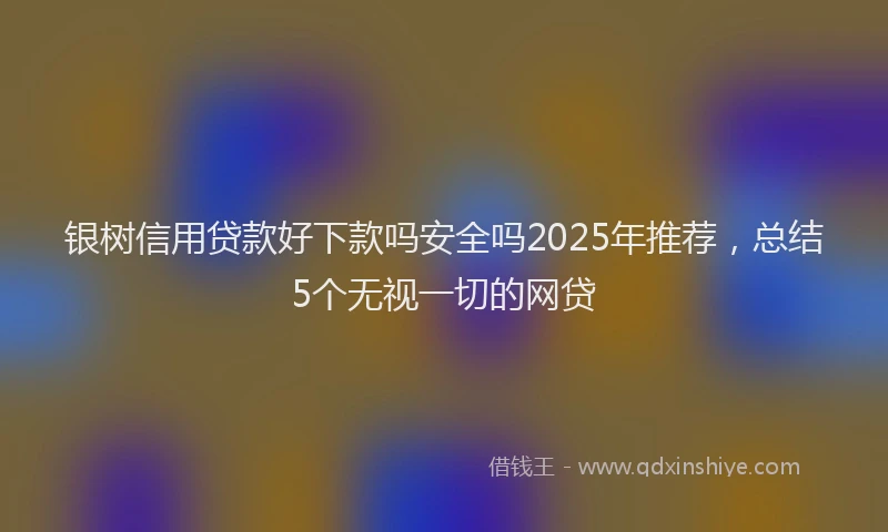 银树信用贷款好下款吗安全吗2025年推荐，总结5个无视一切的网贷