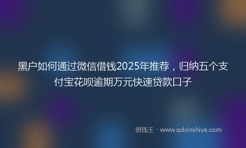 黑户如何通过微信借钱2025年推荐，归纳五个支付宝花呗逾期万元快速贷款口子