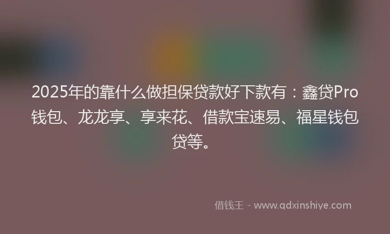 2025年的靠什么做担保贷款好下款有：鑫贷Pro钱包、龙龙享、享来花、借款宝速易、福星钱包贷等。