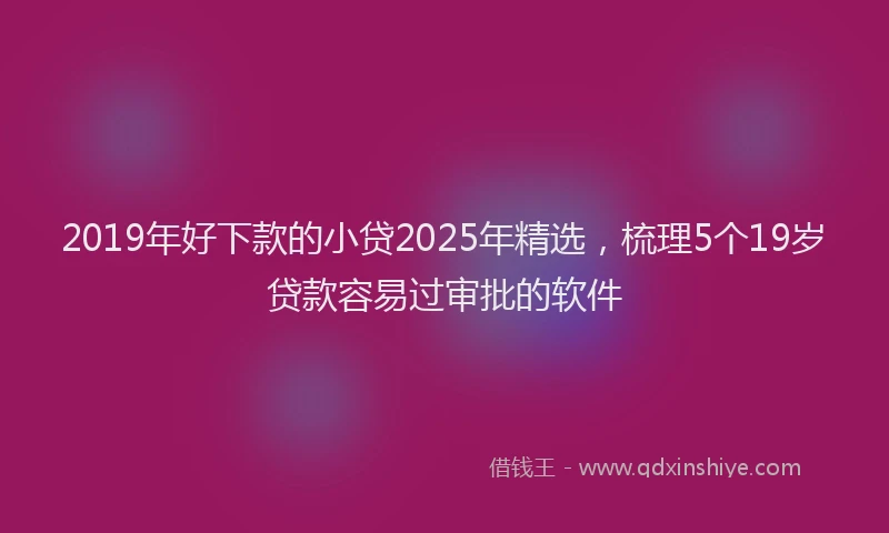 2019年好下款的小贷2025年精选，梳理5个19岁贷款容易过审批的软件