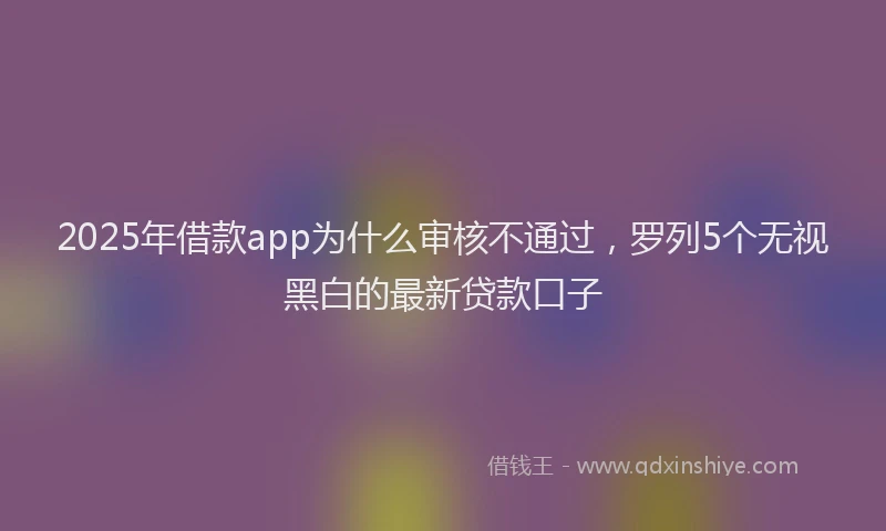 2025年借款app为什么审核不通过，罗列5个无视黑白的最新贷款口子