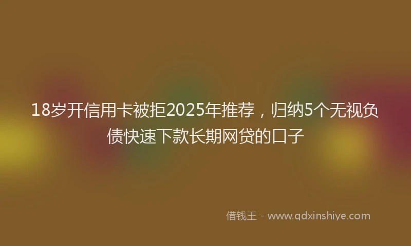 18岁开信用卡被拒2025年推荐，归纳5个无视负债快速下款长期网贷的口子
