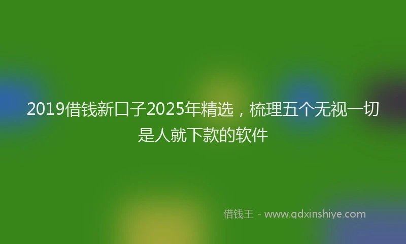 2019借钱新口子2025年精选，梳理五个无视一切是人就下款的软件