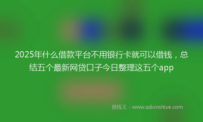 2025年什么借款平台不用银行卡就可以借钱，总结五个最新网贷口子今日整理这五个app