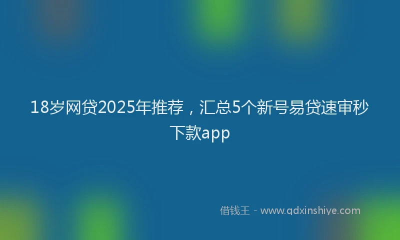 18岁网贷2025年推荐，汇总5个新号易贷速审秒下款app