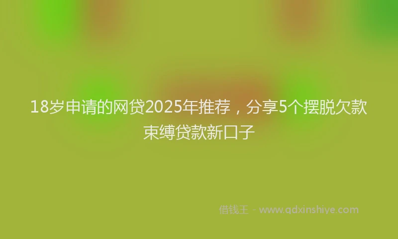 18岁申请的网贷2025年推荐，分享5个摆脱欠款束缚贷款新口子