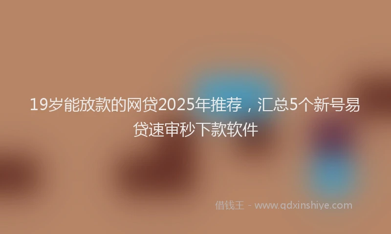 19岁能放款的网贷2025年推荐，汇总5个新号易贷速审秒下款软件