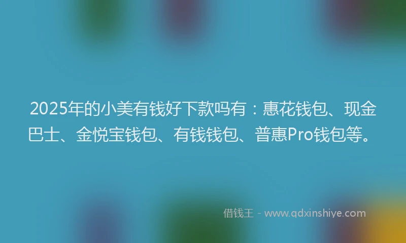 2025年的小美有钱好下款吗有：惠花钱包、现金巴士、金悦宝钱包、有钱钱包、普惠Pro钱包等。