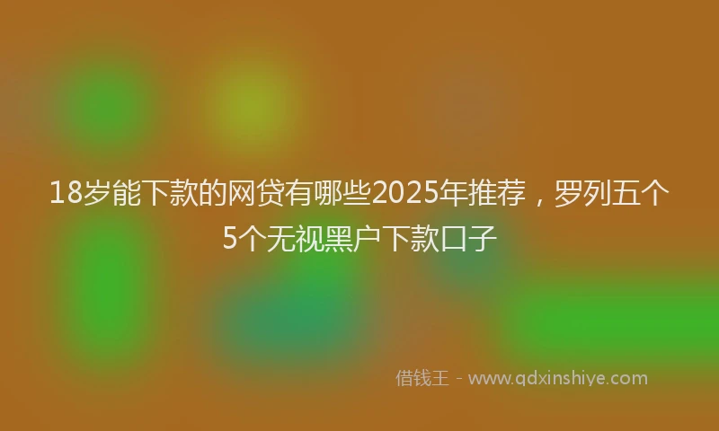 18岁能下款的网贷有哪些2025年推荐，罗列五个5个无视黑户下款口子