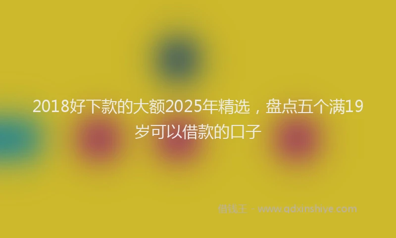 2018好下款的大额2025年精选，盘点五个满19岁可以借款的口子