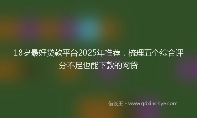 18岁最好贷款平台2025年推荐，梳理五个综合评分不足也能下款的网贷