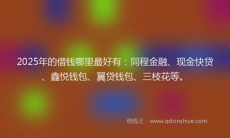 2025年的借钱哪里最好有：同程金融、现金快贷、鑫悦钱包、翼贷钱包、三枝花等。