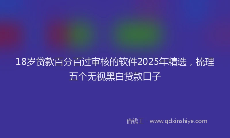 18岁贷款百分百过审核的软件2025年精选，梳理五个无视黑白贷款口子