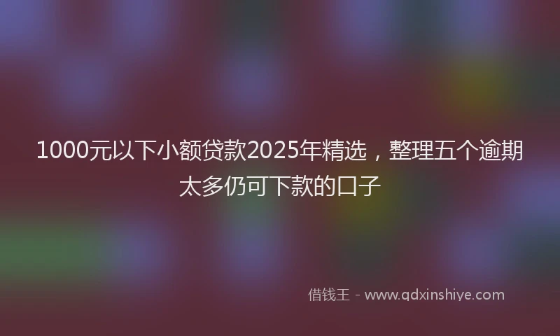 1000元以下小额贷款2025年精选，整理五个逾期太多仍可下款的口子