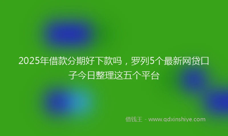 2025年借款分期好下款吗，罗列5个最新网贷口子今日整理这五个平台