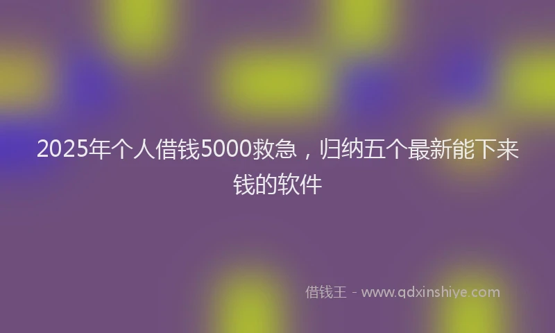 2025年个人借钱5000救急，归纳五个最新能下来钱的软件