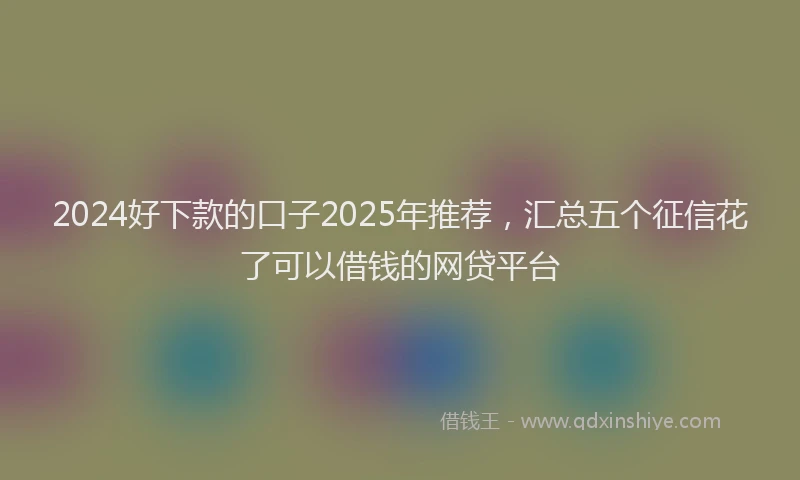 2024好下款的口子2025年推荐，汇总五个征信花了可以借钱的网贷平台