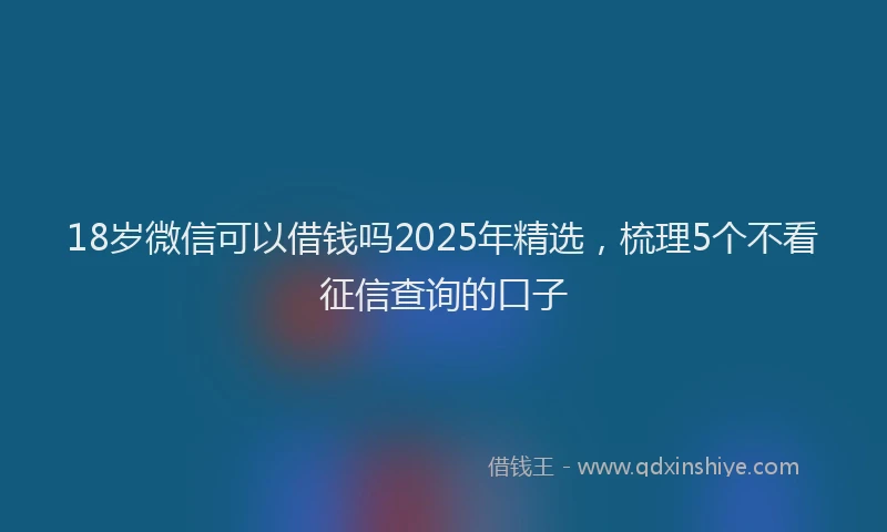 18岁微信可以借钱吗2025年精选，梳理5个不看征信查询的口子