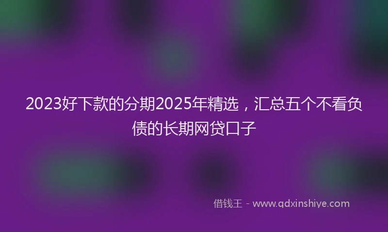 2023好下款的分期2025年精选，汇总五个不看负债的长期网贷口子