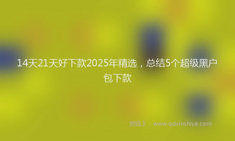 14天21天好下款2025年精选，总结5个超级黑户包下款