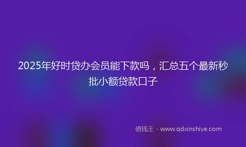 2025年好时贷办会员能下款吗，汇总五个最新秒批小额贷款口子