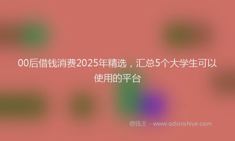 00后借钱消费2025年精选，汇总5个大学生可以使用的平台