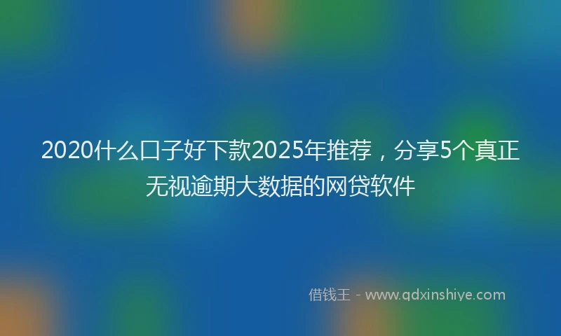 2020什么口子好下款2025年推荐，分享5个真正无视逾期大数据的网贷软件
