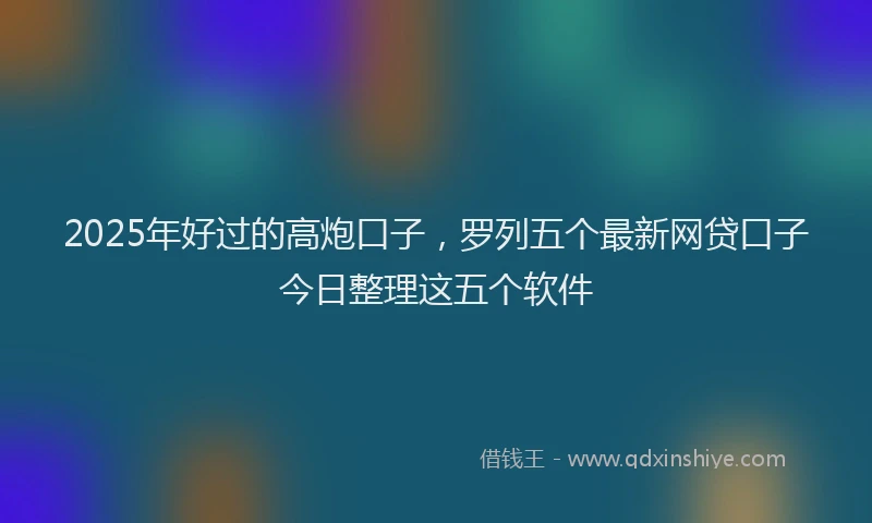 2025年好过的高炮口子，罗列五个最新网贷口子今日整理这五个软件