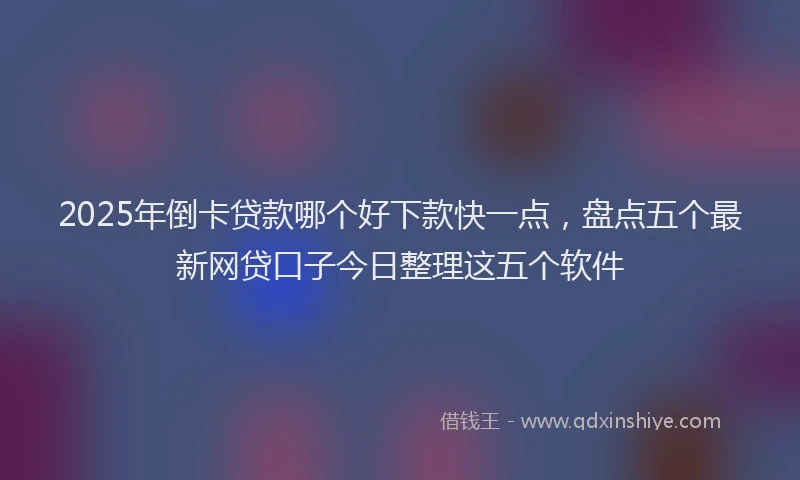 2025年倒卡贷款哪个好下款快一点，盘点五个最新网贷口子今日整理这五个软件
