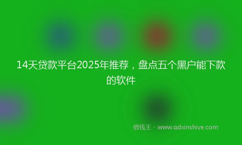 14天贷款平台2025年推荐，盘点五个黑户能下款的软件